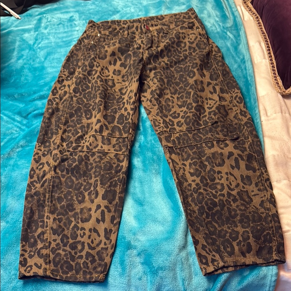 Leopard Print Cargo Pants